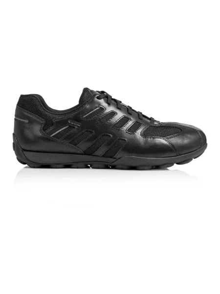 Sneakersy Geox skórzane w wężowy wzór czarne