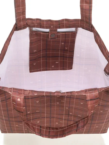 La Millou shopper torba MOO MEADOW PLAID narančasta