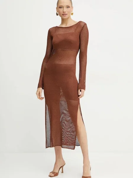 Fracomina rochie maxi mulata maro