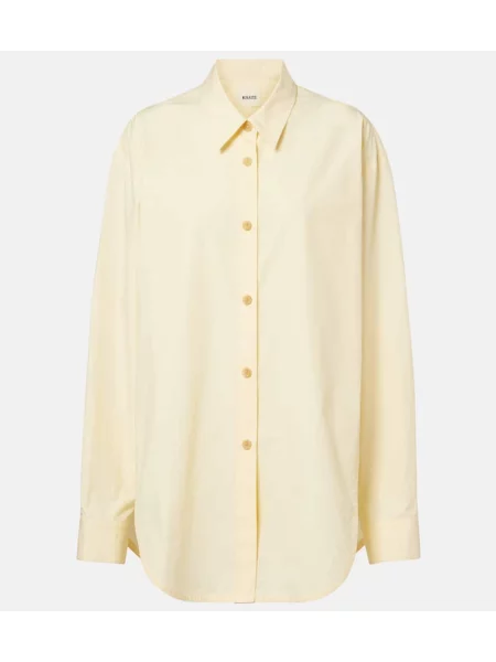Cămașă Khaite din poplin galben