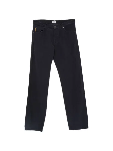 Blugi drepți Emporio Armani de catifea cord albastru