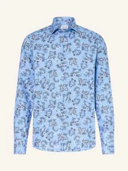 Stenströms Košile Fitted Body Fit tmavě modrá/ modrá/ hnědá modrá