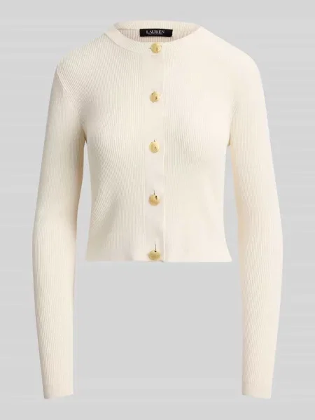 Kardigan rozpinany o kroju slim fit z detalami z Lauren Ralph Lauren
