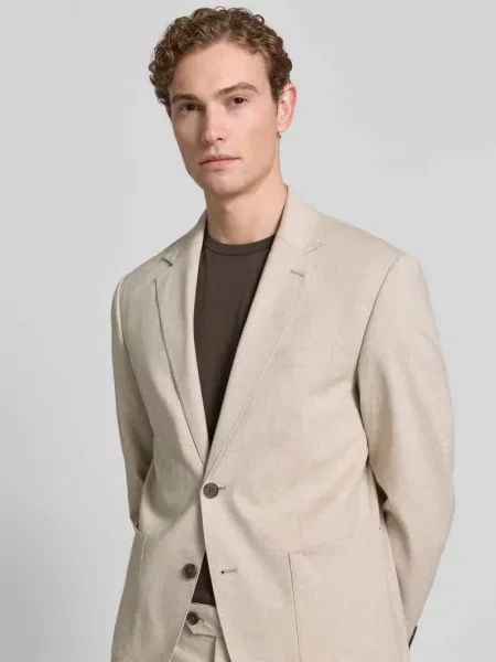 Marynarka garniturowa o kroju regular fit z mieszanka lnu i model DALI' Selected Homme