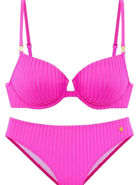 LASCANA Costum de baie două piese neon roz