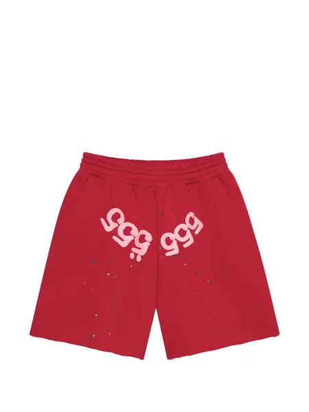 Pantaloni scurți Sp5der cu imagine roșu