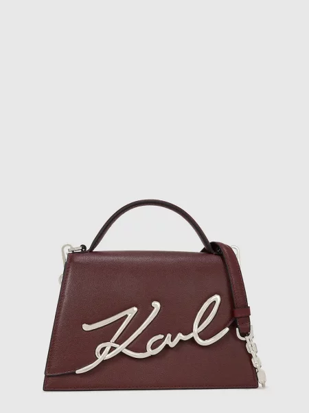 Karl Lagerfeld geantă crossbody pentru femei din piele K/SIGNATURE maro