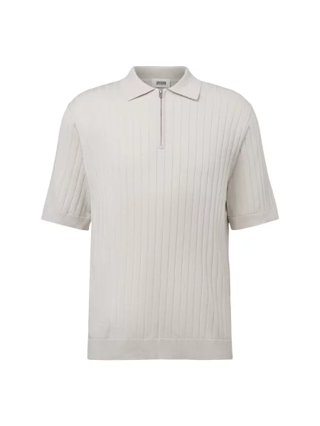 Koszulka polo o kroju regular fit z krótkim zamkiem błyskawicznym Drykorn beżowa