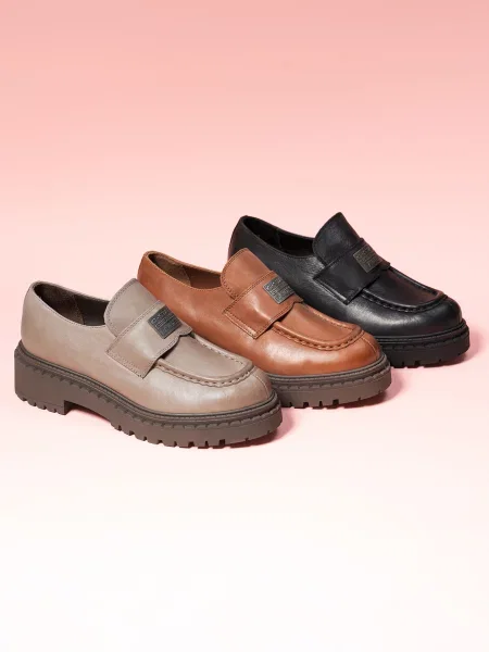 Loafersy brązowe