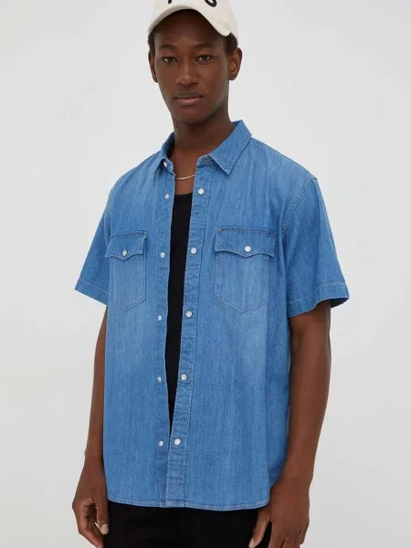 Džínová košile Levi's relaxed s klasickým límcem modrá