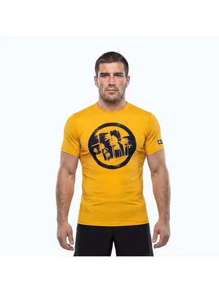 Tricou pentru bărbați Pitbull Palms mesh yellow logo galben