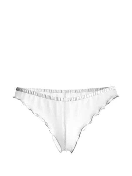 Chiloți tanga Maison Close cu volane alb