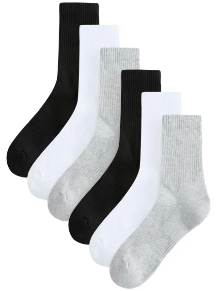 Next Športne nogavice Essential siva / črna bela