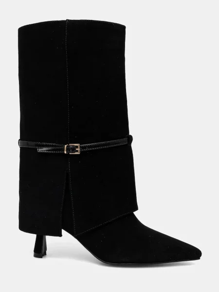 Замшевые ботинки Answear.lab на шпильке черные