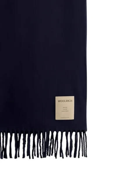 Fular Woolrich cu franjuri albastru