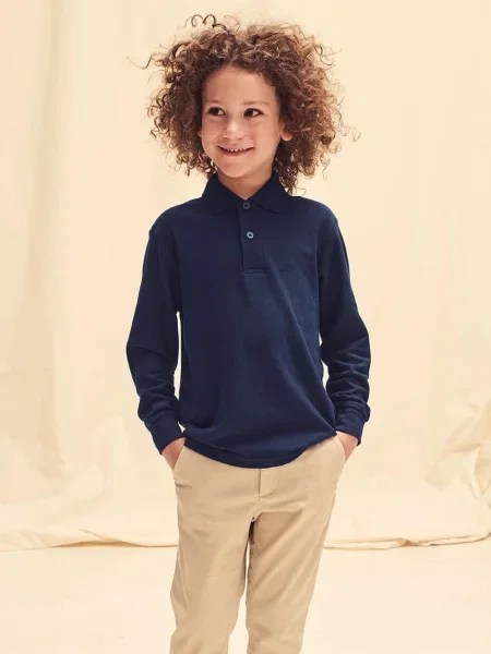 Tricou polo copii Fruit Of The Loom albastru