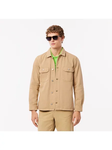 Lacoste Denimowa Koszula Oversize brązowa