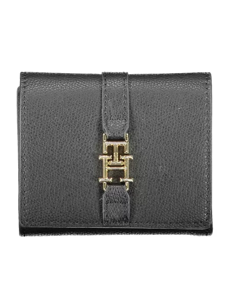 Lniany portfel Tommy Hilfiger czarny