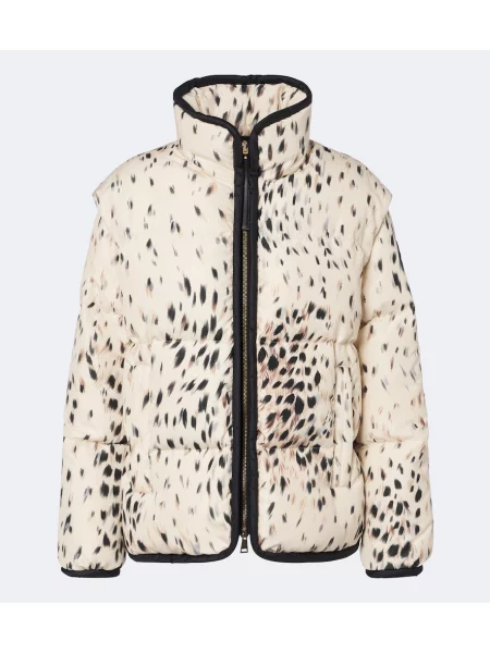 Geacă cu puf Moncler cu imagine bej