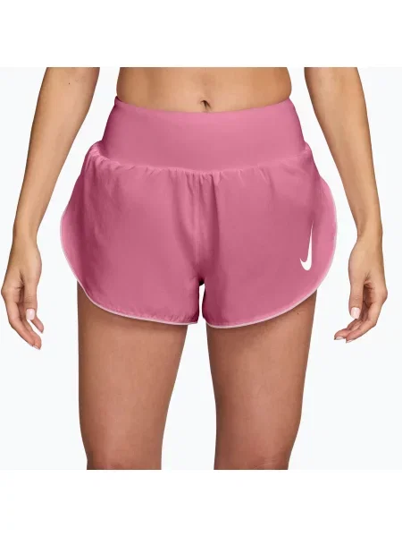 Pantaloni scurți de alergare pentru femei Nike Tempo Swoosh Dri-Fit Mid-Rise Brief-Lined peony/pink foam/white alb