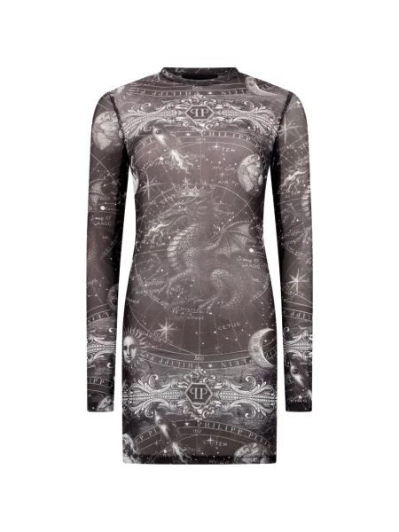 Rochie mini Philipp Plein din tul negru