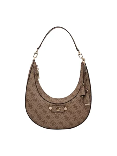 Torebka hobo Guess z logo brązowa
