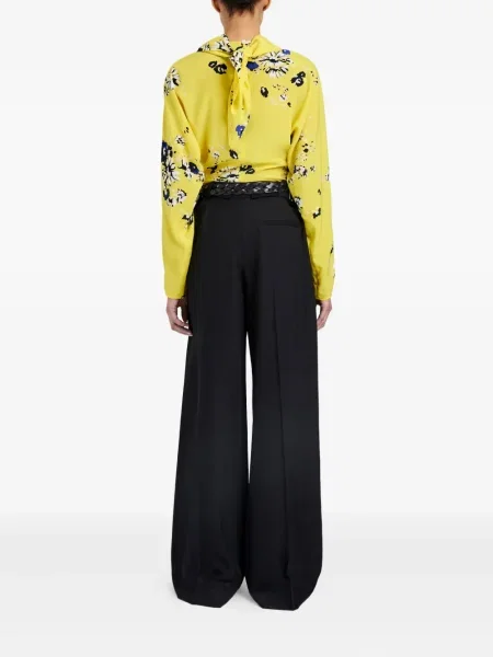 Блуза Proenza Schouler на цветя с принт с драперии жълто