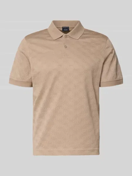 Koszulka polo o kroju nowoczesnym z fakturowanym wzorem model Roberto' Joop! Collection beżowa
