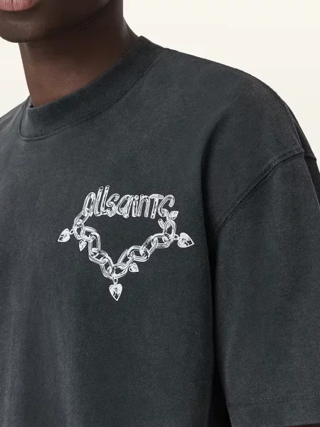 Футболка AllSaints DRIP з принтом чорний