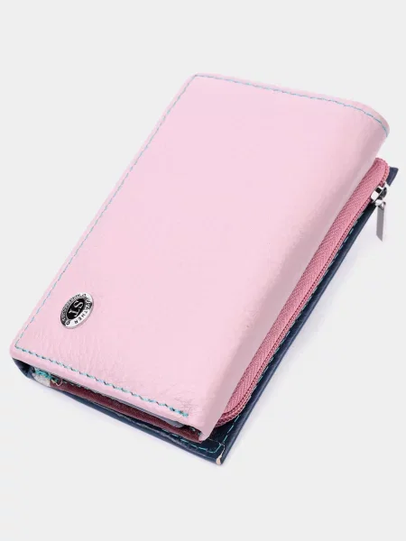 Кожаный кошелек St Leather Accessories розовый