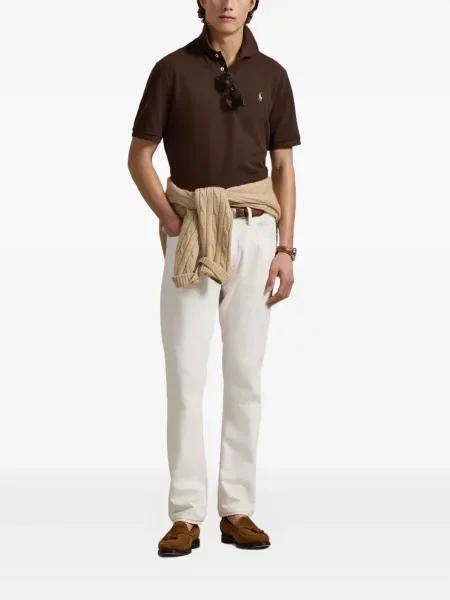 Ριγέ polo Polo Ralph Lauren με κουκούλα με αυτόγραφο λευκό