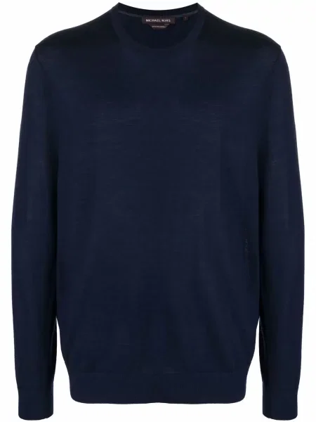 Pulover Michael Kors din lână merinos lung albastru