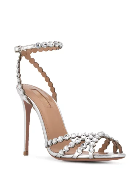 Σανδάλια Aquazzura με πετραδάκια ασημί