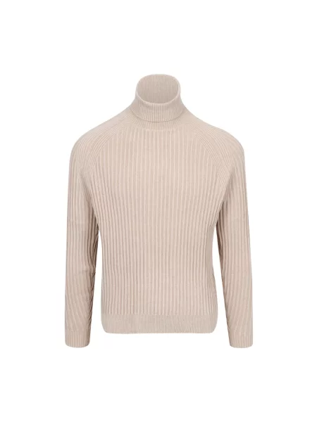 Sweter z golfem Krakatau do golfa beżowy