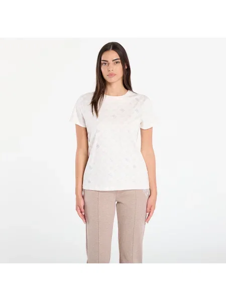 Tričko GUESS Gloria Peony Ss T-Shirt Beige XS béžové