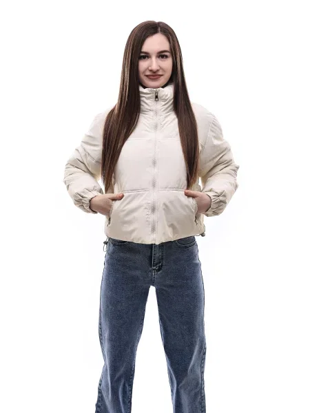 Демісезонна куртка STREAM молочний текстиль/поліестер
