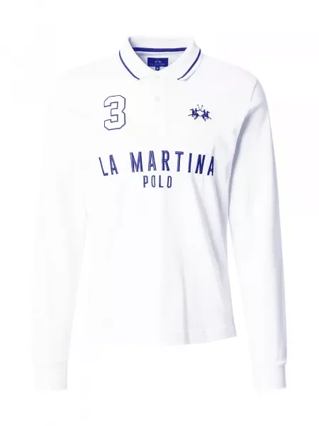 La Martina Tricou albastru închis alb