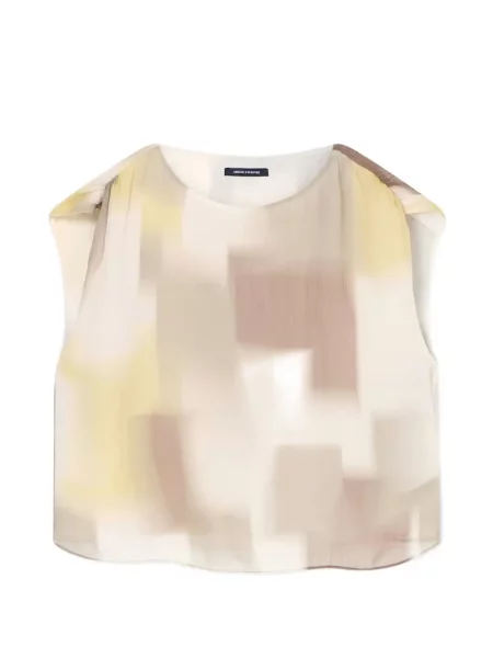 Top Armani Exchange fără mâneci cu imagine cu imprimeu abstract