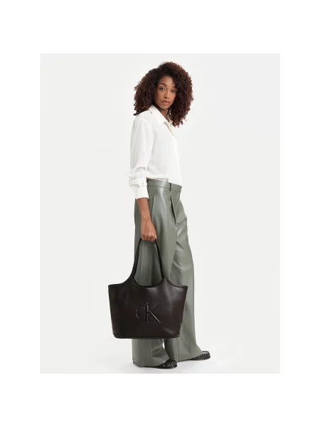 Calvin Klein Geantă Bold Ck Shopper Vișiniu maro