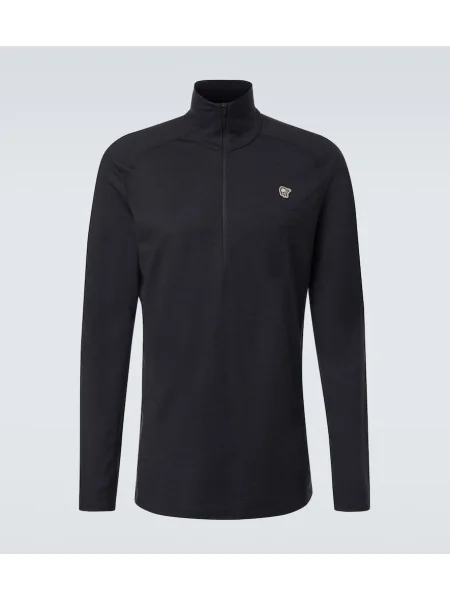 Volneni polovična zadrga pulover Norrøna črna