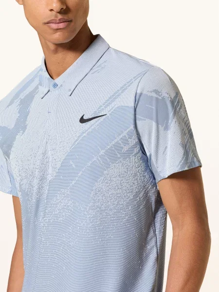 Nike Funkční Polokošile Court Slam tmavě / neonově modrá