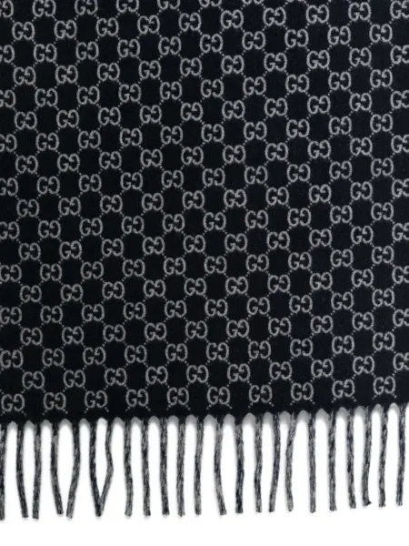 Fular Gucci cu franjuri albastru