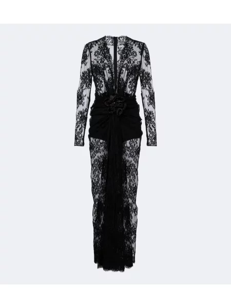 Csipkés midi ruha Dolce&gabbana fekete