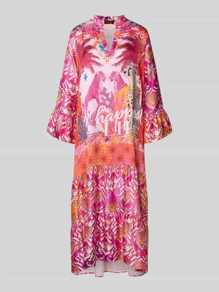 Sukienka tunikowa z z rękawami typu dzwonek Miss Goodlife czerwona