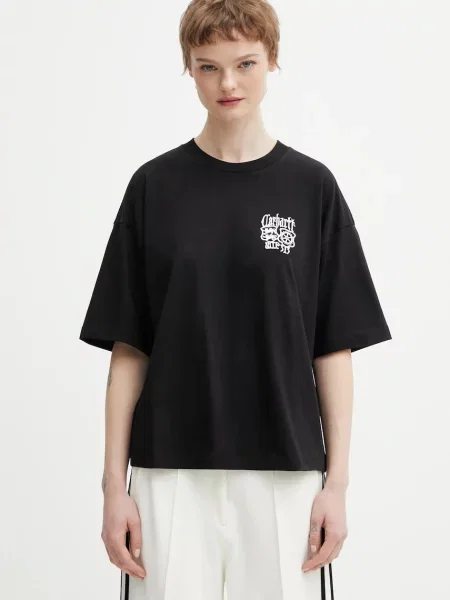 Carhartt WIP tricou din W SS Signet T-Shirt negru