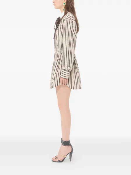 Rochie mini Valentino Garavani cu dungi din poplin