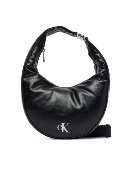 Calvin Klein Kabelka Buckle Convertible Small Hobo čierna