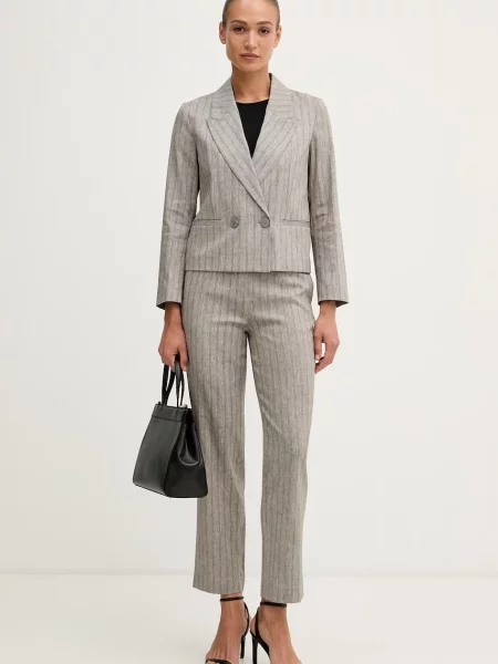 Sisley штани straight з льоном