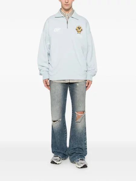 Pulover Off-white cu autograf alb