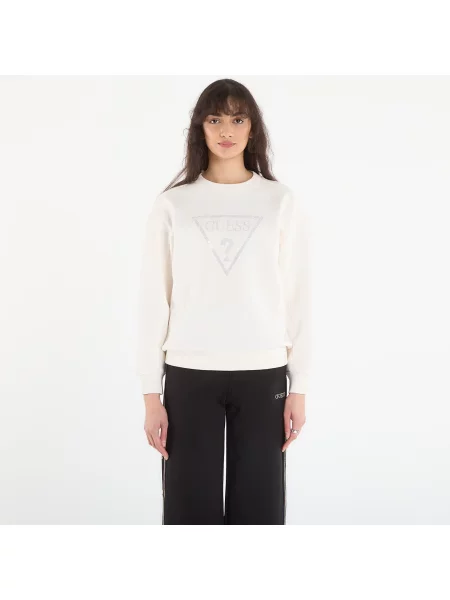 Суитшърт Guess Jeans Cn Triangle Studs Sweatshirt Cream White L бяло